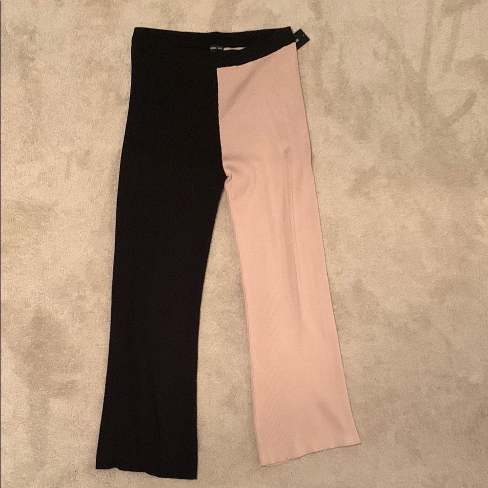 Two-Tone Black and Pink Women's Pants